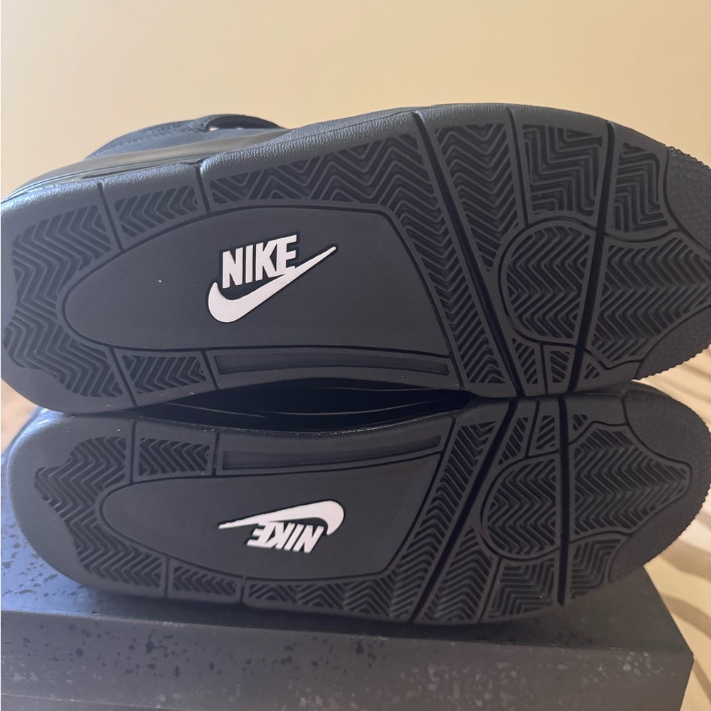 Jordan Black Sneakers with White Logo - Treaded Outsole